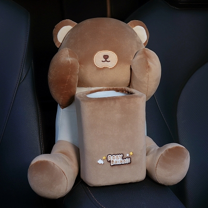 仟亿莱 2023新款车载纸巾盒 车载棕熊