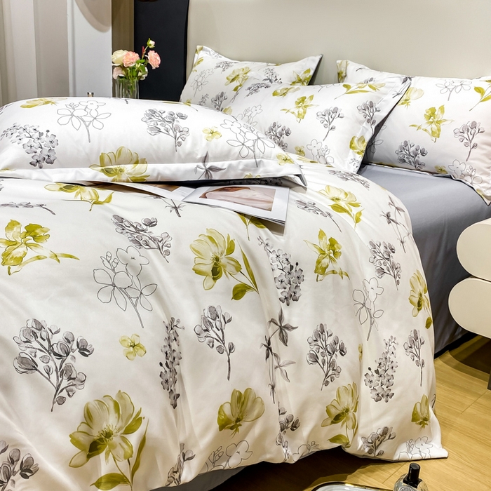 91家纺网 家纺一手货源 找家纺 （总）红日子纺织品 2024新款水洗真丝印花四件套