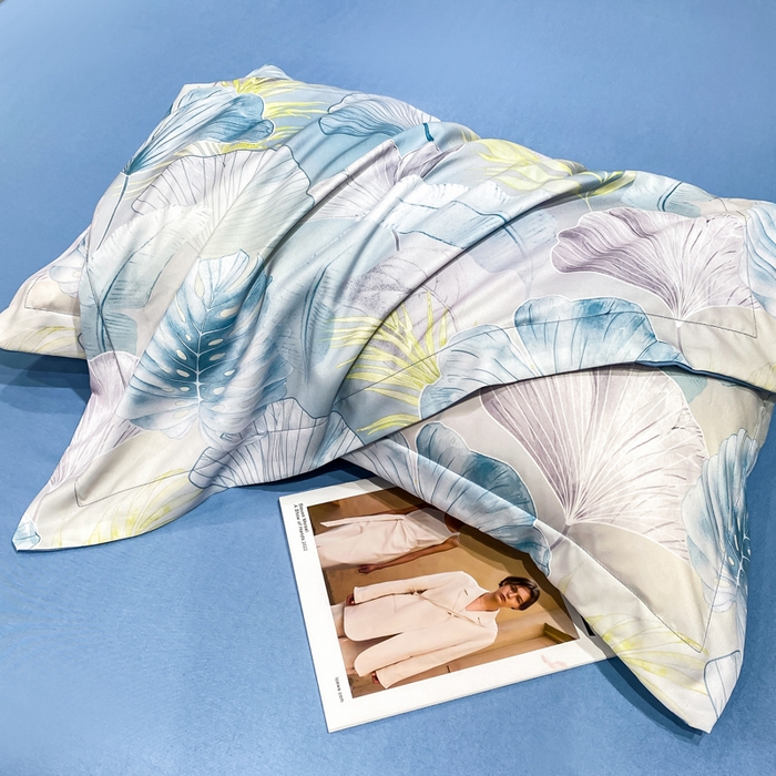 91家纺网 家纺一手货源 找家纺 红日子纺织品 2023新款水洗真丝印花四件套 夏日风情