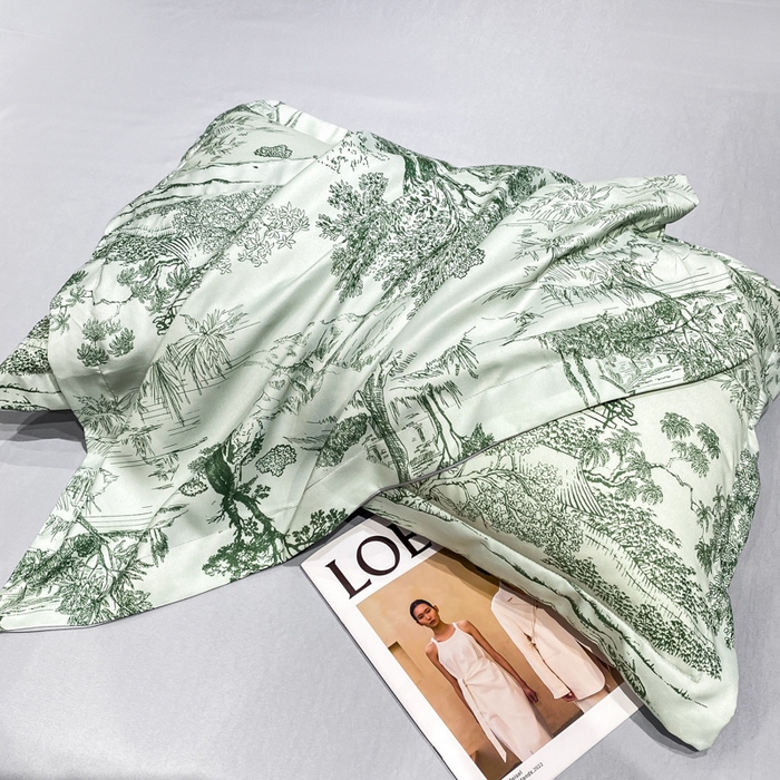 91家纺网 家纺一手货源 找家纺 红日子纺织品 2023新款水洗真丝印花四件套 忆江南