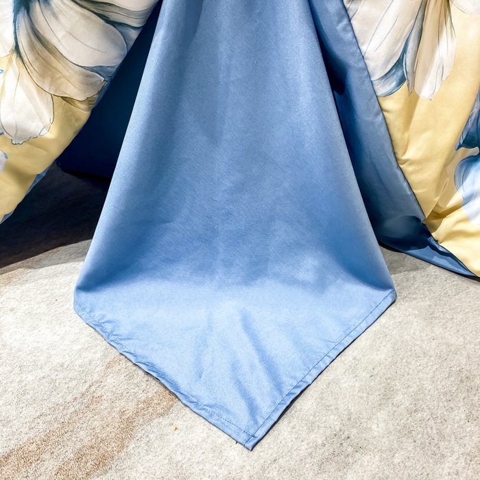 91家纺网 家纺一手货源 找家纺 红日子纺织品 2023新款水洗真丝印花四件套 向阳花开