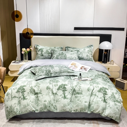 91家纺网 家纺一手货源 找家纺 （总）红日子纺织品 2024新款水洗真丝印花四件套