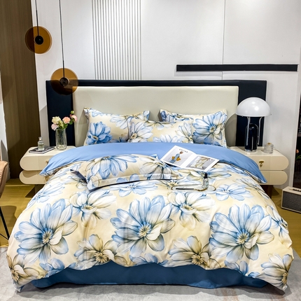 91家纺网 家纺一手货源 找家纺 （总）红日子纺织品 2024新款水洗真丝印花四件套