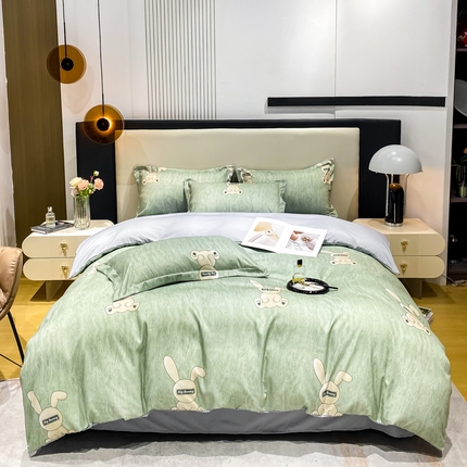 91家纺网 家纺一手货源 找家纺 （总）红日子纺织品 2024新款水洗真丝印花四件套