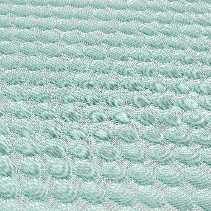 91家纺网 家纺一手货源 找家纺 罗艺轩 2024新款抗菌高克重双层复合床裙款豆豆席三件套 倾城雅韵 水绿