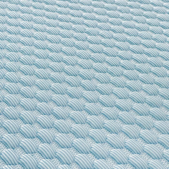 91家纺网 家纺一手货源 找家纺 罗艺轩 2024新款抗菌高克重双层复合床裙款豆豆席三件套 倾城雅韵 蓝色