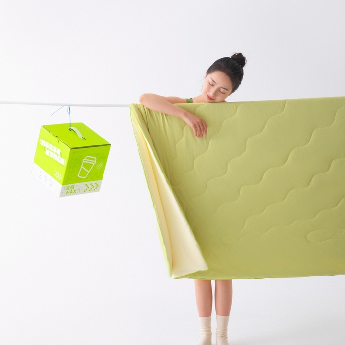 91家纺网 家纺一手货源 找家纺 乐视家纺 2024新款双面凉感被奶茶被模特图+买家秀 奶茶冻冻被-果绿