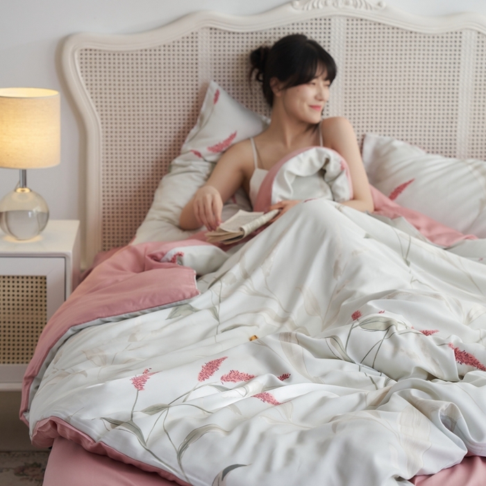 91家纺网 家纺一手货源 找家纺 时年 2023新款天丝印花四件套 妙影