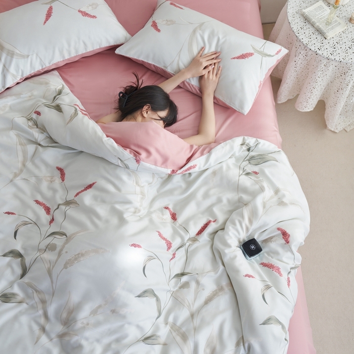 91家纺网 家纺一手货源 找家纺 时年 2023新款天丝印花四件套 妙影