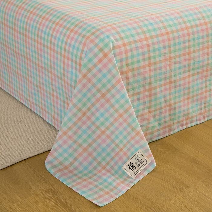 91家纺网 家纺一手货源 找家纺 （总）柠萌家居 2023最新无印良品风格A类全棉色织水洗棉单床单