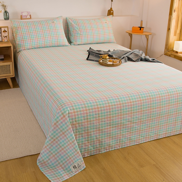 91家纺网 家纺一手货源 找家纺 （总）柠萌家居 2023最新无印良品风格A类全棉色织水洗棉单床单