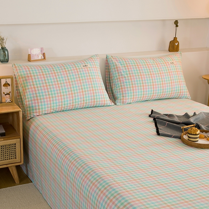 91家纺网 家纺一手货源 找家纺 （总）柠萌家居 2023最新无印良品风格A类全棉色织水洗棉单床单