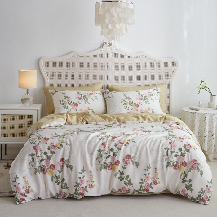 91家纺网 家纺一手货源 找家纺 时年 2023新款天丝印花四件套 曼茂