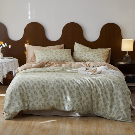 时年 2023新款天丝印花四件套 柠染-绿