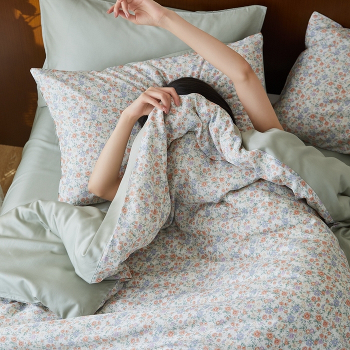 91家纺网 家纺一手货源 找家纺 时年 2023新款天丝印花四件套 江夏