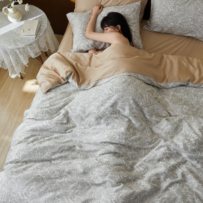 91家纺网 家纺一手货源 找家纺 时年 2023新款天丝印花四件套 瑞莎-绿