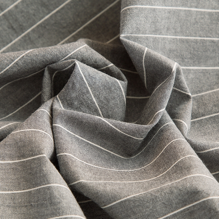 91家纺网 家纺一手货源 找家纺 柠萌家居 2023最新无印良品风格A类全棉色织水洗棉单床单 宽双线冷灰