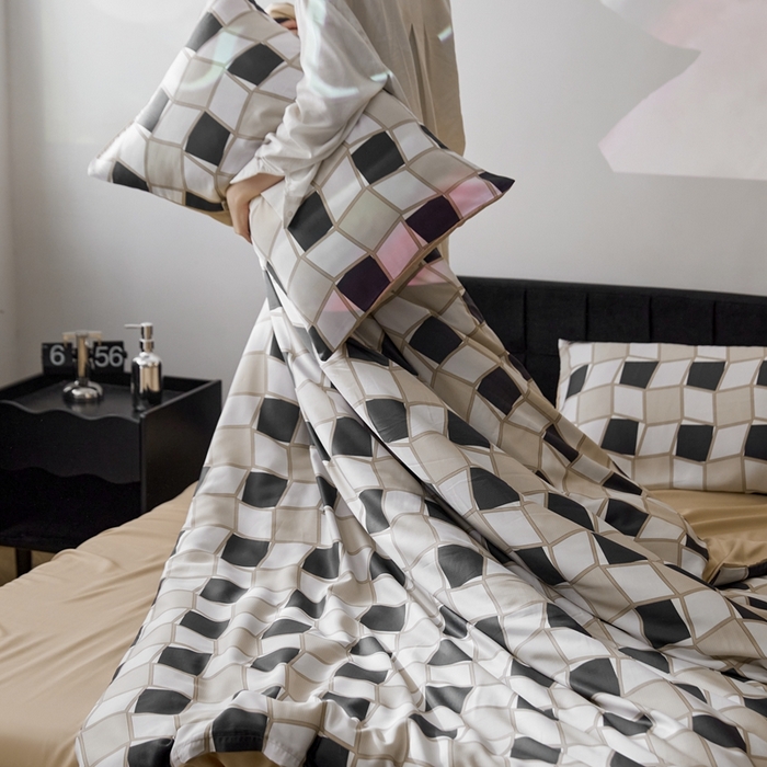 91家纺网 家纺一手货源 找家纺 时年 2023新款天丝印花四件套 至尚