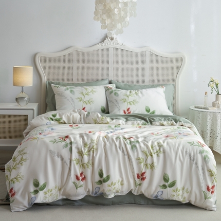 91家纺网 家纺一手货源 找家纺 （总）时年 2023新款天丝印花四件套