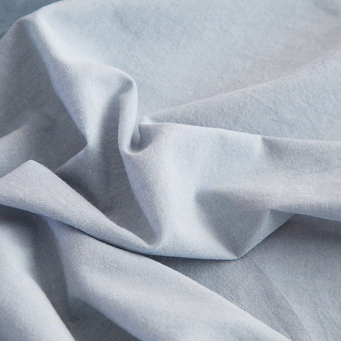 91家纺网 家纺一手货源 找家纺 柠萌家居 2023最新无印良品风格A类全棉色织水洗棉单床单 浅水蓝