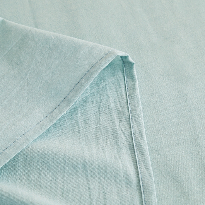 91家纺网 家纺一手货源 找家纺 柠萌家居 2023最新无印良品风格A类全棉色织水洗棉单床单 浅绿