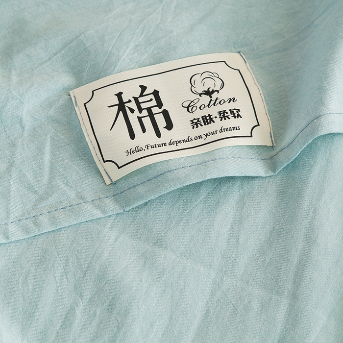 91家纺网 家纺一手货源 找家纺 柠萌家居 2023最新无印良品风格A类全棉色织水洗棉单床单 浅绿