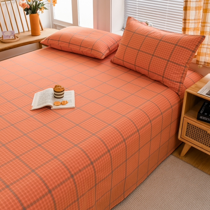 91家纺网 家纺一手货源 找家纺 柠萌家居 2023最新无印良品风格A类全棉色织水洗棉单床单 瓦尔桔