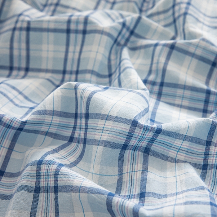 91家纺网 家纺一手货源 找家纺 柠萌家居 2023最新无印良品风格A类全棉色织水洗棉单床单 唯格-水蓝