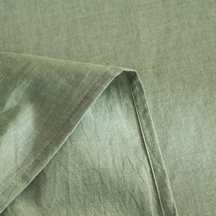 91家纺网 家纺一手货源 找家纺 柠萌家居 2023最新无印良品风格A类全棉色织水洗棉单床单 一抹绿