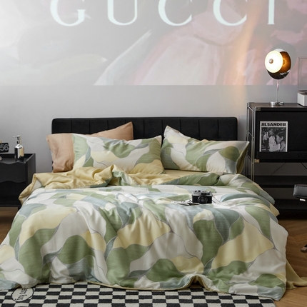 91家纺网 家纺一手货源 找家纺 （总）时年 2023新款天丝印花四件套