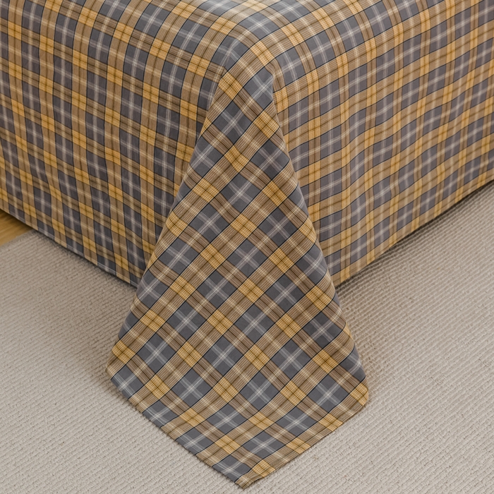 91家纺网 家纺一手货源 找家纺 柠萌家居 2023最新无印良品风格A类全棉色织水洗棉单床单 芳华灰