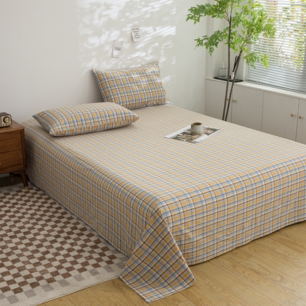 91家纺网 家纺一手货源 找家纺 （总）柠萌家居 2023最新无印良品风格A类全棉色织水洗棉单床单