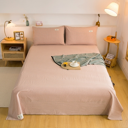 91家纺网 家纺一手货源 找家纺 （总）柠萌家居 2023最新无印良品风格A类全棉色织水洗棉单床单