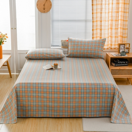 91家纺网 家纺一手货源 找家纺 （总）柠萌家居 2023最新无印良品风格A类全棉色织水洗棉单床单