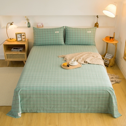 91家纺网 家纺一手货源 找家纺 （总）柠萌家居 2023最新无印良品风格A类全棉色织水洗棉单床单