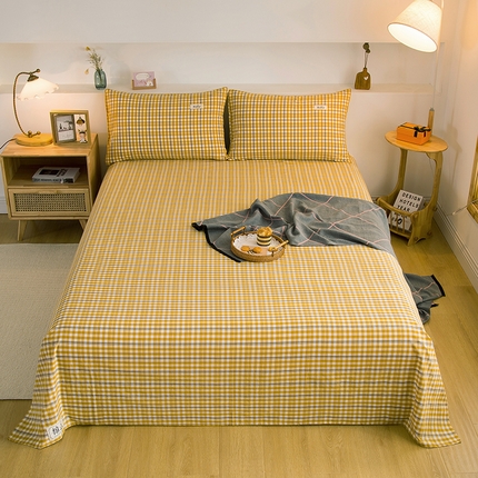 91家纺网 家纺一手货源 找家纺 （总）柠萌家居 2023最新无印良品风格A类全棉色织水洗棉单床单