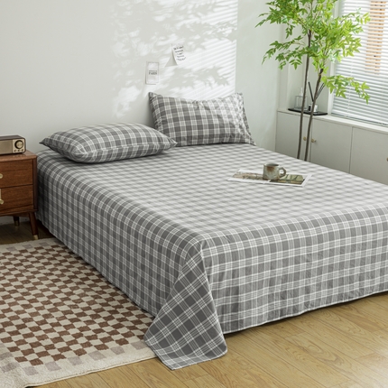 91家纺网 家纺一手货源 找家纺 （总）柠萌家居 2023最新无印良品风格A类全棉色织水洗棉单床单