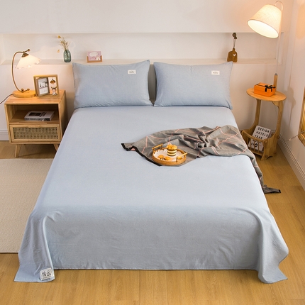 91家纺网 家纺一手货源 找家纺 （总）柠萌家居 2023最新无印良品风格A类全棉色织水洗棉单床单