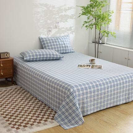 91家纺网 家纺一手货源 找家纺 （总）柠萌家居 2023最新无印良品风格A类全棉色织水洗棉单床单