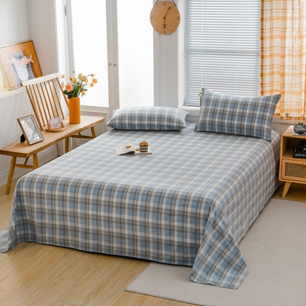 91家纺网 家纺一手货源 找家纺 （总）柠萌家居 2023最新无印良品风格A类全棉色织水洗棉单床单