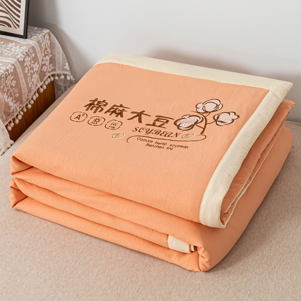 91家纺网 家纺一手货源 找家纺 （总）永耀家纺 2024新款棉麻双层纱大豆夏凉被