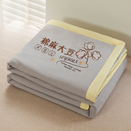 91家纺网 家纺一手货源 找家纺 （总）永耀家纺 2024新款棉麻双层纱大豆夏凉被