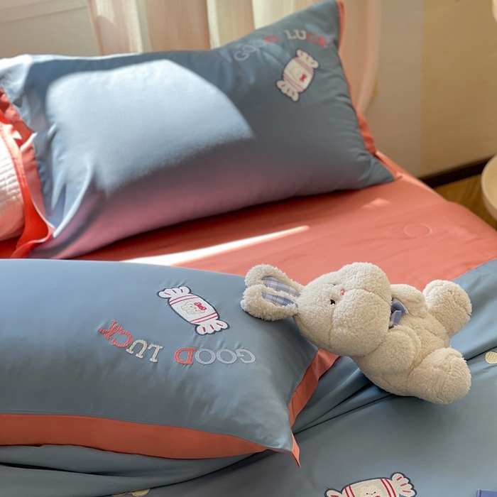 91家纺网 家纺一手货源 找家纺 柚子2023新款莱塞尔夏被四件套 大白兔