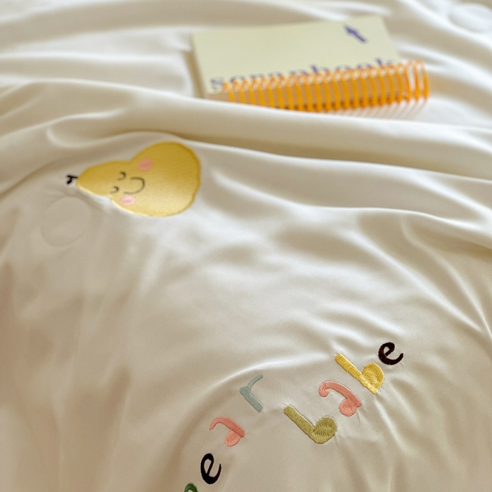 91家纺网 家纺一手货源 找家纺 柚子2023新款莱塞尔夏被四件套 梨子