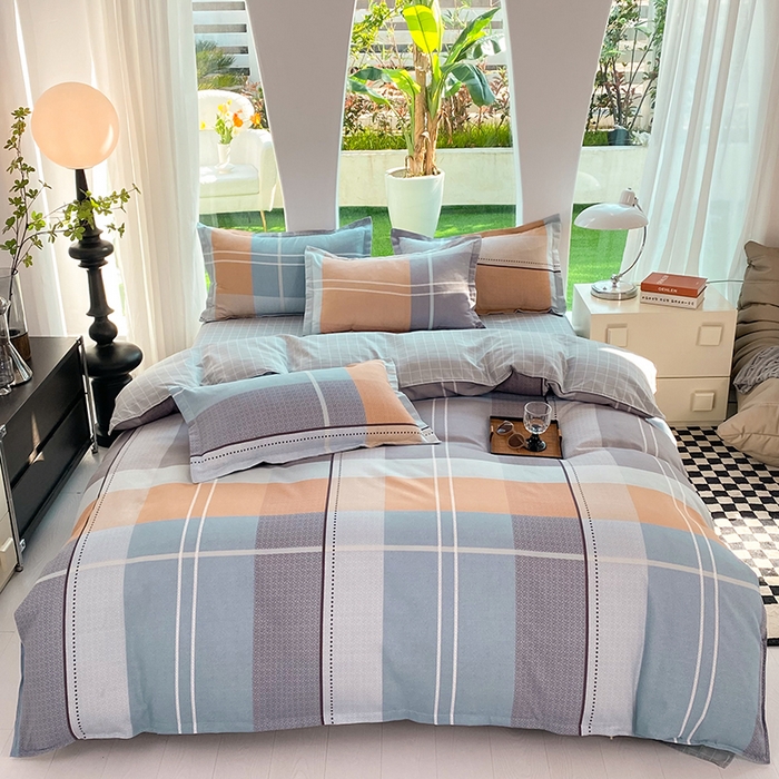 91家纺网 家纺一手货源 找家纺 妖妖家纺 2023铂金高克重植物羊绒130克斜纹印花四件套 晨暮