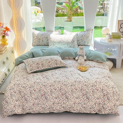 妖妖家纺 2023铂金高克重植物羊绒130克斜纹印花四件套 春研