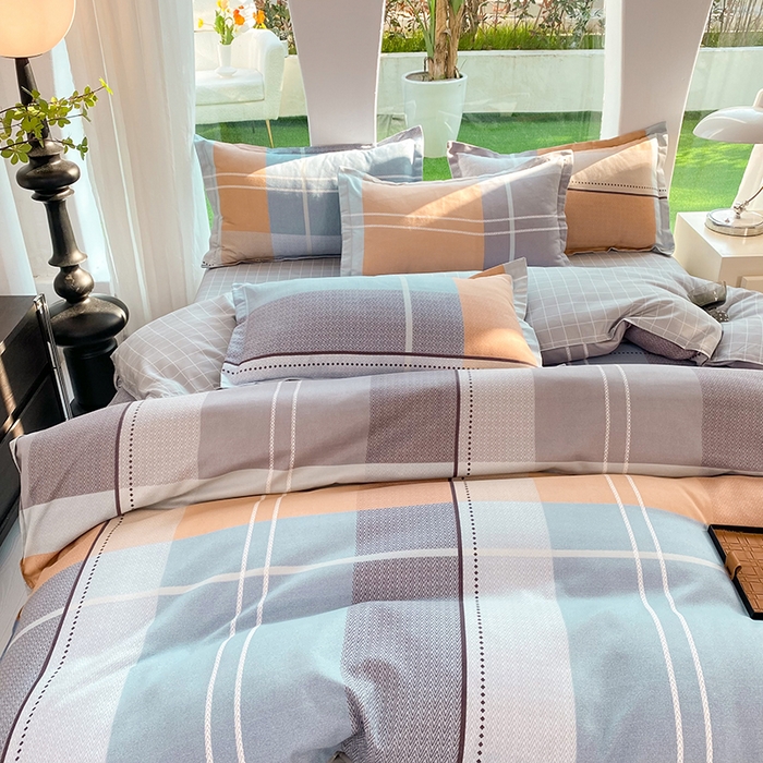 91家纺网 家纺一手货源 找家纺 妖妖家纺 2023铂金高克重植物羊绒130克斜纹印花四件套 晨暮