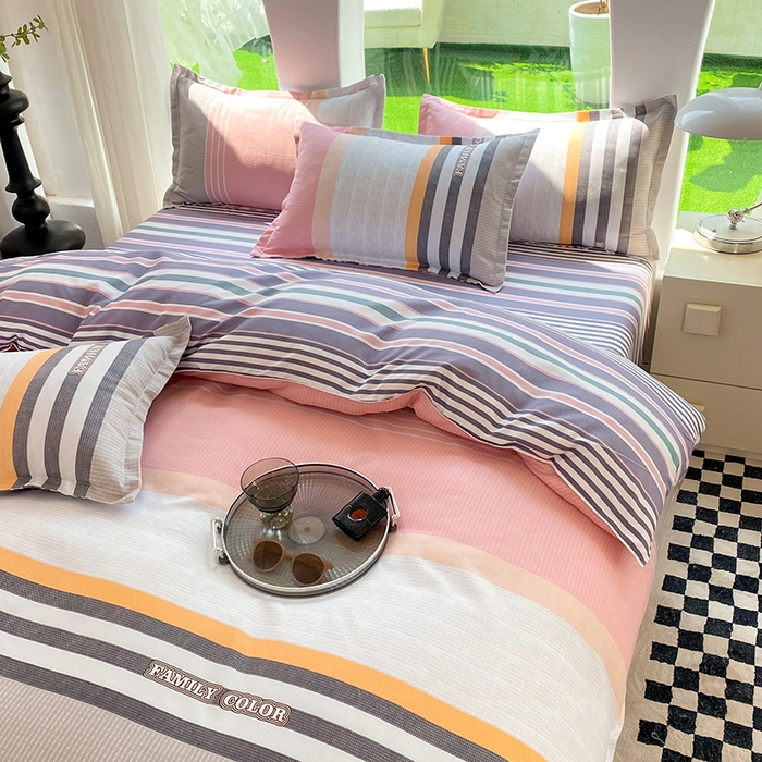 91家纺网 家纺一手货源 找家纺 妖妖家纺 2023铂金高克重植物羊绒130克斜纹印花四件套 繁茵