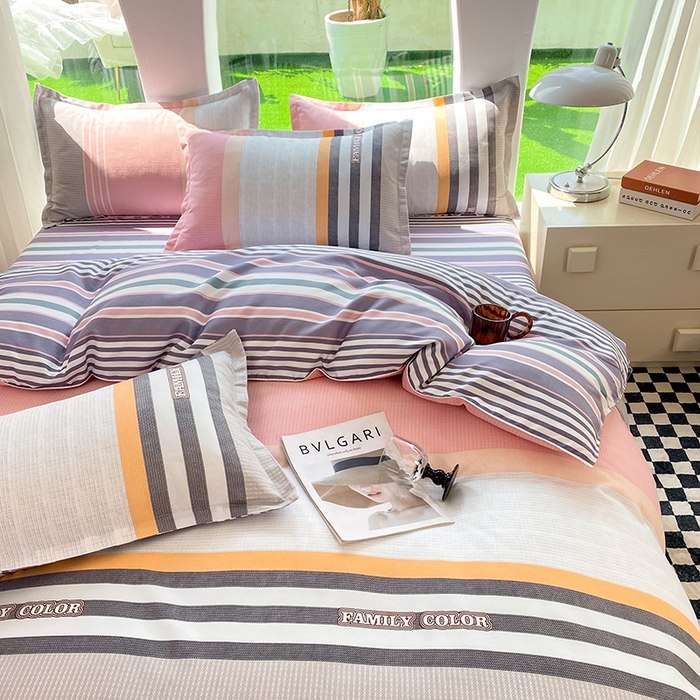 91家纺网 家纺一手货源 找家纺 妖妖家纺 2023铂金高克重植物羊绒130克斜纹印花四件套 繁茵