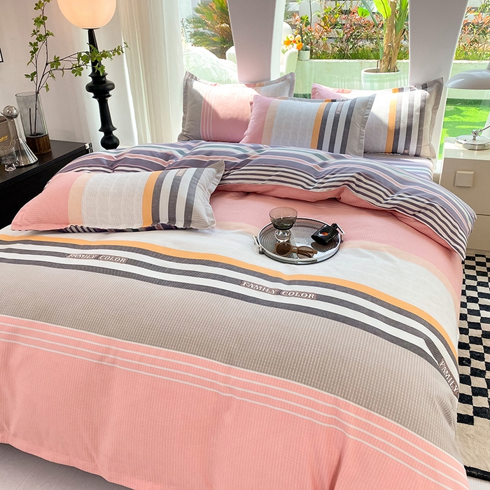 91家纺网 家纺一手货源 找家纺 妖妖家纺 2023铂金高克重植物羊绒130克斜纹印花四件套 繁茵